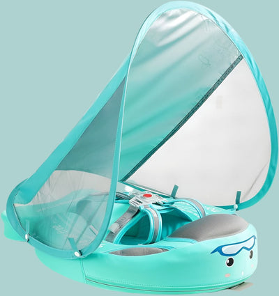 True Haven | Baby Swim Float with Sunshade Canopy – 360° Safety Buckle, UV Protection