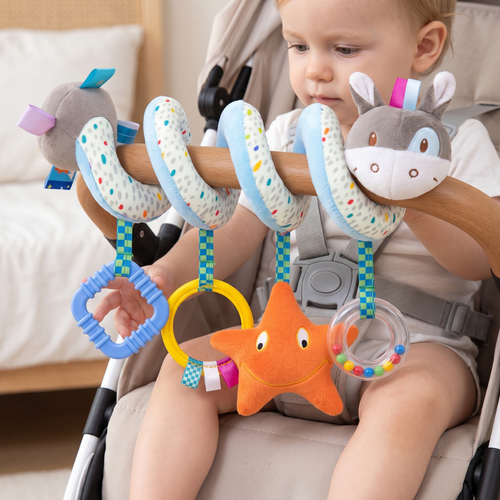 True Haven | Safari Baby Pram Toy – Interactive Toy for Toddlers, Supports Motor Skills