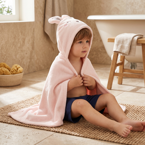 True Haven | Bubble Hooded Baby Towel – Supportive Nursery Essential, Sturdy & Comfortable