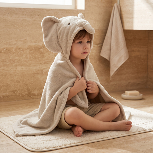 True Haven | Bubble Hooded Baby Towel – Supportive Nursery Essential, Sturdy & Comfortable