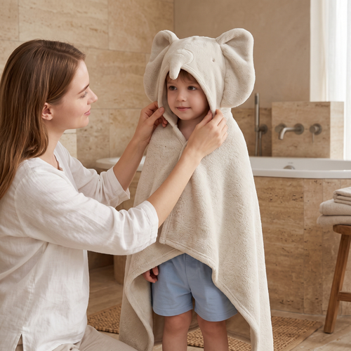 True Haven | Bubble Hooded Baby Towel – Supportive Nursery Essential, Sturdy & Comfortable