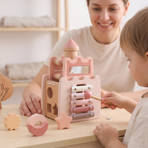 True Haven | Castle Baby Activity Cube – Hands-On Sensory Play, Encourages Early Learning