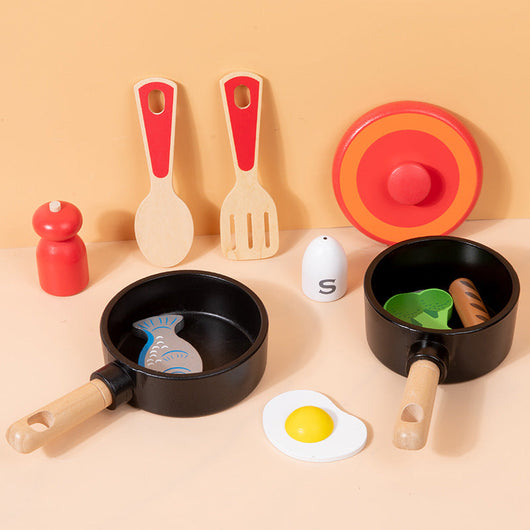 True Haven | Wooden Cooking Pot Set for Kids – Encourages Imaginative Play, Safe Eco-Friendly Wood
