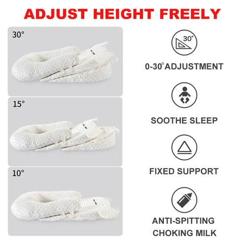 True Haven | Baby Feeding Wedge Pillow – Adjustable Incline Support, Machine Washable
