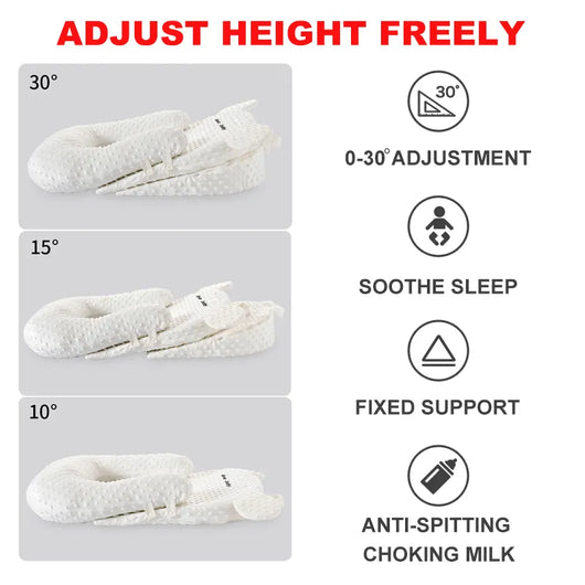 True Haven | Baby Feeding Wedge Pillow – Adjustable Incline Support, Machine Washable