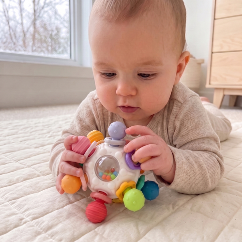 True Haven | Montessori Sensory Teether Toy – Durable Playtime Favorite, Non-Toxic Materials