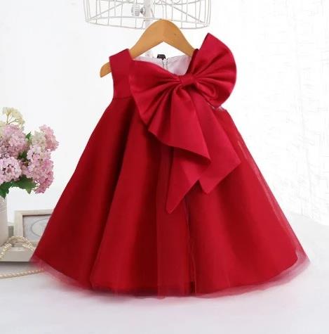 True Haven | Girls' Big Bow Party Dress – Soft Comfortable Fabric, Perfect for Birthdays & Celebrations