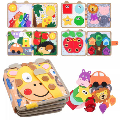 True Haven | Giraffe Quiet Book – Felt Busy Book for Toddlers, Compact & Portable