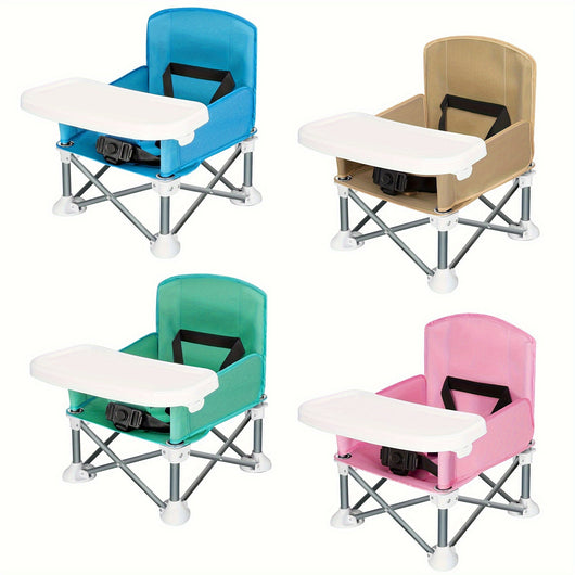 True Haven | Travel Booster Seat – Compact & Foldable, Removable Tray with Safety Straps