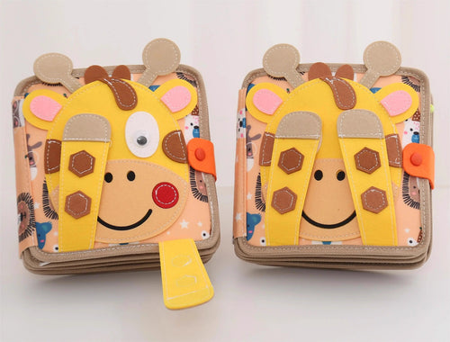 True Haven | Giraffe Quiet Book – Felt Busy Book for Toddlers, Compact & Portable