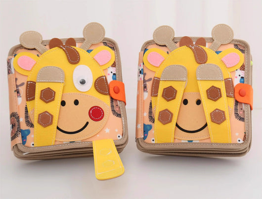 True Haven | Giraffe Quiet Book – Felt Busy Book for Toddlers, Compact & Portable