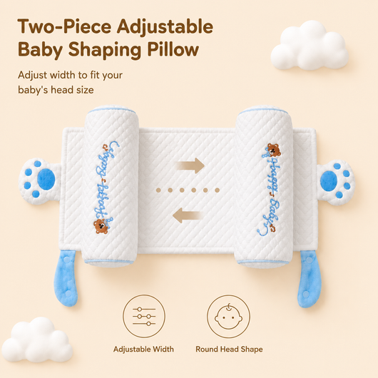 True Haven | Baby Head Shape Pillow – Adjustable Flat Head Support Cushion for Newborns