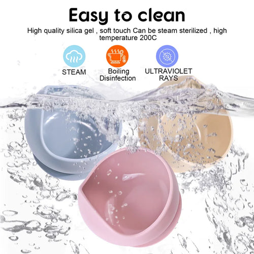 True Haven | Silicone Suction Bowls for Babies – Non-Slip Suction Base, Easy to Clean