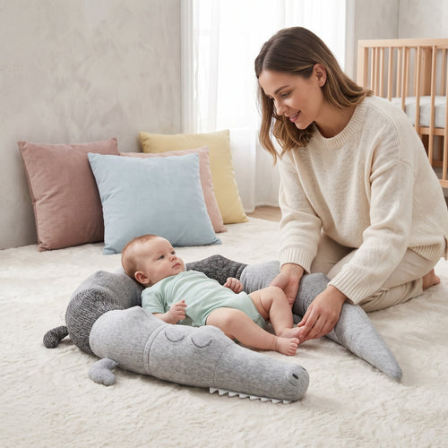 True Haven | Animal Crib Bumper Liner Plush Toy – Plush Comfort for Better Sleep, Hypoallergenic Materials
