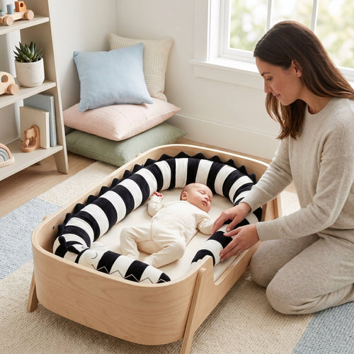 True Haven | Animal Crib Bumper Liner Plush Toy – Plush Comfort for Better Sleep, Hypoallergenic Materials