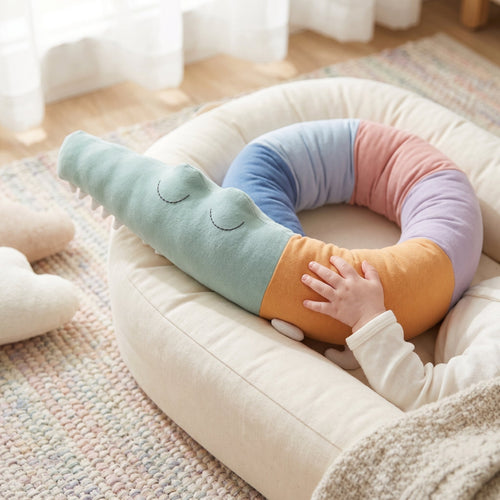 True Haven | Animal Crib Bumper Liner Plush Toy – Plush Comfort for Better Sleep, Hypoallergenic Materials