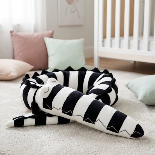 True Haven | Animal Crib Bumper Liner Plush Toy – Plush Comfort for Better Sleep, Hypoallergenic Materials