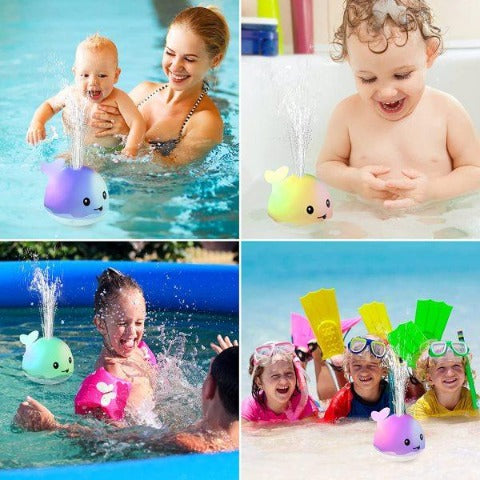 True Haven | Light-Up Whale Bath Toy – Rechargeable Water Spray Fountain, No Batteries Needed