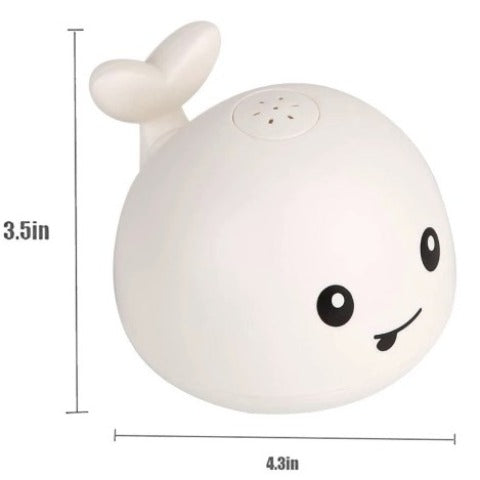 True Haven | Light-Up Whale Bath Toy – Rechargeable Water Spray Fountain, No Batteries Needed