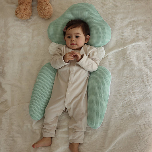 True Haven | U-Shaped Baby Head Support Pillow – Organic Cotton, Adjustable Fit
