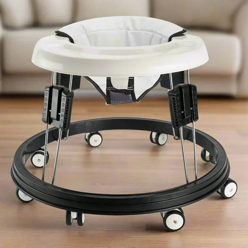 True Haven | Anti-Rollover Baby Walker – Stainless Steel Frame, Adjustable Height