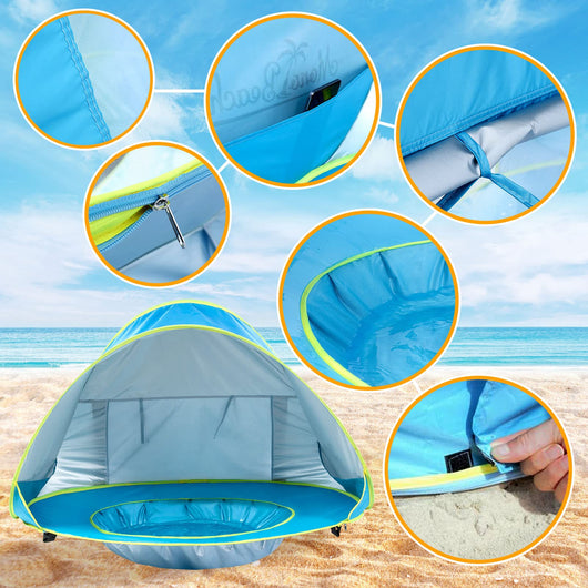 True Haven | Baby Beach Tent with Paddling Pool – Travel-Ready Baby Essential, Easy to Pack