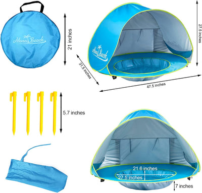 True Haven | Baby Beach Tent with Paddling Pool – Travel-Ready Baby Essential, Easy to Pack