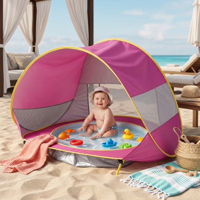 True Haven | Baby Beach Tent with Paddling Pool – Travel-Ready Baby Essential, Easy to Pack
