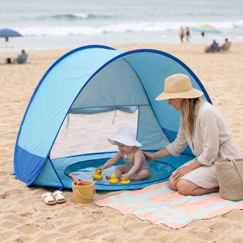 True Haven | Baby Beach Tent with Paddling Pool – Travel-Ready Baby Essential, Easy to Pack