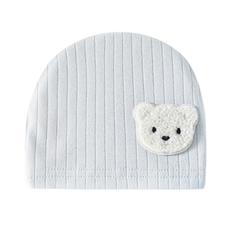 True Haven | Newborn Baby Beanie Hat – Soft Cotton Bear Design Cap for Infants, 4 Colors