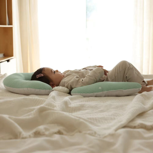 True Haven | U-Shaped Baby Head Support Pillow – Organic Cotton, Adjustable Fit
