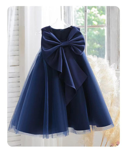 True Haven | Girls' Big Bow Party Dress – Soft Comfortable Fabric, Perfect for Birthdays & Celebrations