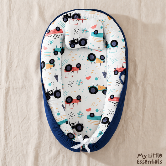 True Haven | Foldable Baby Lounger – Portable Newborn Nest with Cushioned Edges, 12 Designs