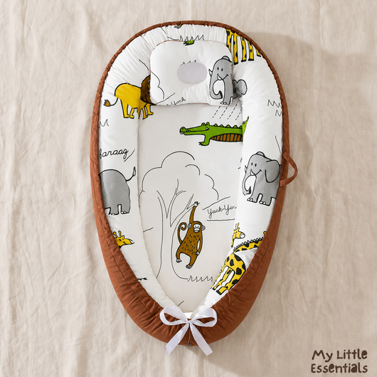 True Haven | Foldable Baby Lounger – Portable Newborn Nest with Cushioned Edges, 12 Designs