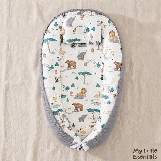 True Haven | Foldable Baby Lounger – Portable Newborn Nest with Cushioned Edges, 12 Designs