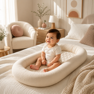 True Haven | Signature Baby Nest & Cover Set – Womb-Inspired Newborn Lounger, 4 Colors, Free Cover Included