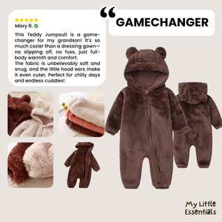 True Haven | Fleece Baby Jumpsuit – Cozy Hypoallergenic Onesie for Infants, 0-18 Months, 3 Colors