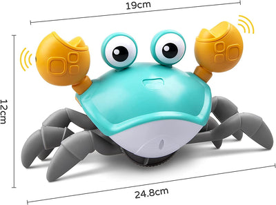True Haven | Crawling Crab Tummy Time Toy with Pillow – Infrared Obstacle Sensors, Encourages Crawling & Coordination