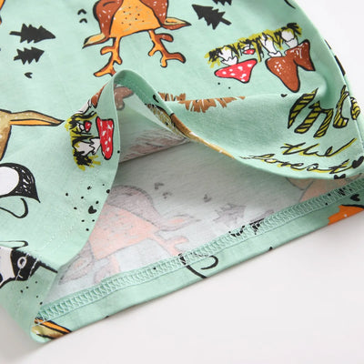 True Haven | Boys Cartoon Print Top & Shorts Set – Soft Breathable Cotton, Comfortable Everyday Wear
