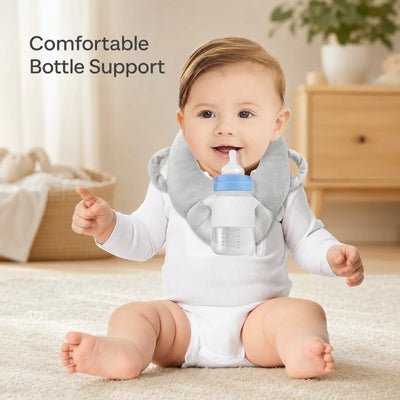 True Haven | Adjustable Baby Bottle Holder – Hands-Free Snap-Fit Feeding Strap, 3+ Months