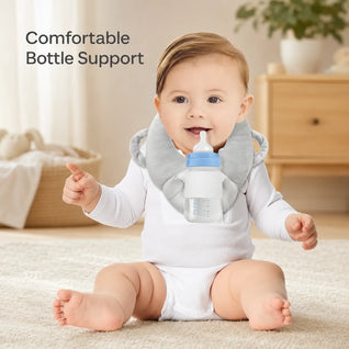 True Haven | Adjustable Baby Bottle Holder – Hands-Free Snap-Fit Feeding Strap, 3+ Months