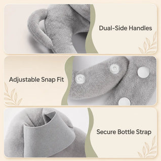 True Haven | Adjustable Baby Bottle Holder – Hands-Free Snap-Fit Feeding Strap, 3+ Months