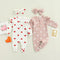 True Haven | Baby Girl Romper & Headband Set – Soft Cotton Comfort, Adorable Heart Print Design