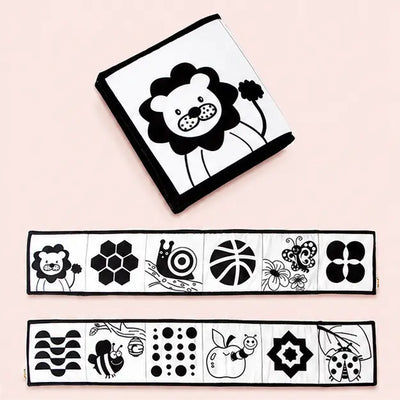 True Haven | High-Contrast Baby Book – Black & White Cloth Crinkle Book for Newborn Visual Development
