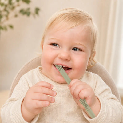 True Haven | Silicone Chew Tube Teether – Food-Grade Sensory Teething Toy Set, Dishwasher Safe