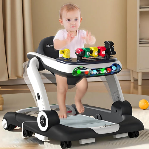 True Haven | 4-in-1 Multifunctional Baby Walker – Adjustable Height, Interactive Lights & Sounds