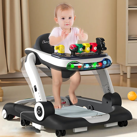True Haven | 4-in-1 Multifunctional Baby Walker – Adjustable Height, Interactive Lights & Sounds
