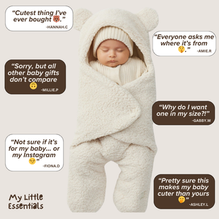 True Haven | Fleece Pram Suit – Warm Insulated Baby Snowsuit for Strollers, 0-6 Months, 6 Colors