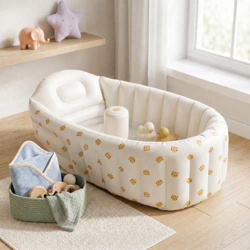 True Haven | Inflatable Baby Bath Tub – Cozy Post-Bath Comfort, Ultra-Soft Materials