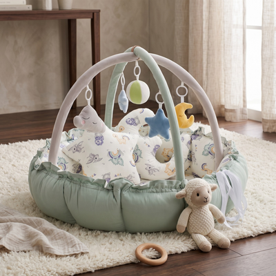 True Haven | Grove Baby Play Gym – Screen-Free Developmental Toy, Safe for Little Hands